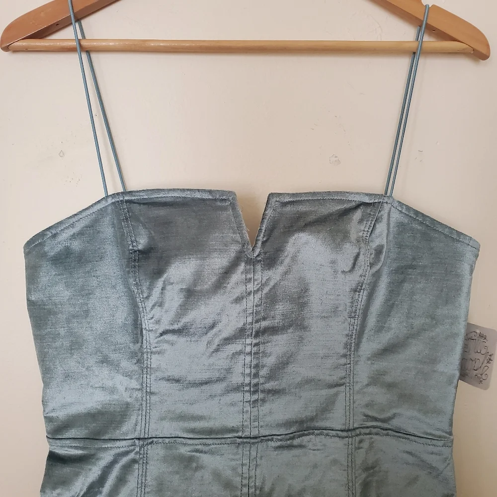 NWT Free People Mint Antoinette Velvet Mini Dress - Picture 5 of 10